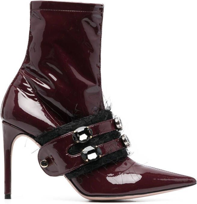 HARDOT Laarzen verfraaid met kristallen Rood