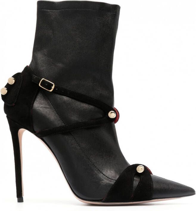 HARDOT Enkellaarzen met puntige neus Zwart