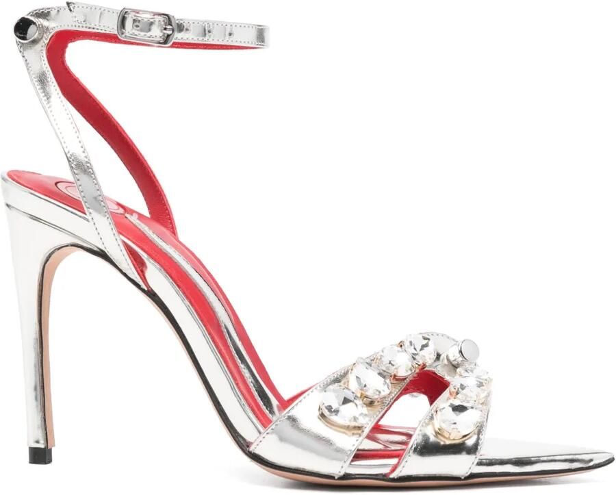 HARDOT Booty 100 mm sandalen Zilver