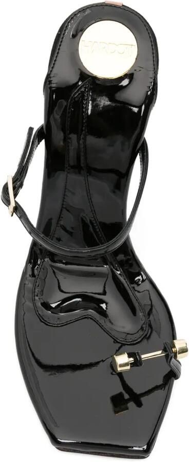 HARDOT Lakleren sandalen met teenbandje Zwart - Foto 4