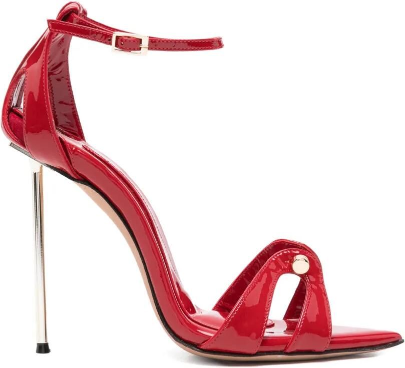 HARDOT Sandalen met gelakte afwerking en uitgesneden details Rood