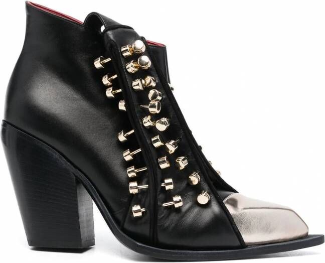 HARDOT Enkellaarzen met studs Zwart