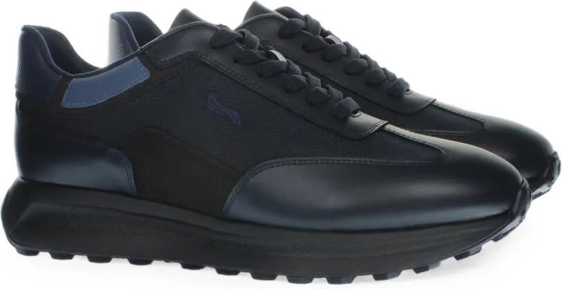 Harmont & Blaine Sneakers met leren afwerking en vlakken Blauw
