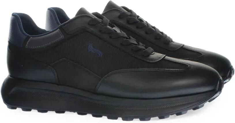 Harmont & Blaine Sneakers met leren afwerking en vlakken Zwart