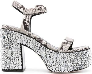 Haus of Honey Croco sandalen verfraaid met kristallen Grijs