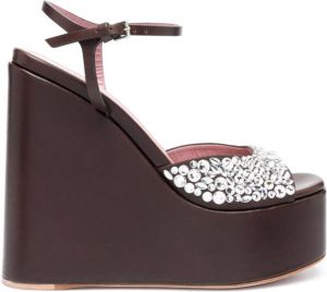 Haus of Honey crystal-embellished leather sandals Bruin