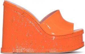 Haus of Honey Lacquer Doll sandalen met sleehak Oranje