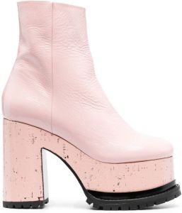 Haus of Honey Lacquer Doll laarzen met plateauzool Roze