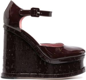 Haus of Honey Lacquer Doll Mary Jane sandalen met sleehak Rood