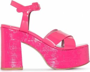 Haus of Honey Lacquer Doll sandalen met plateauzool Roze
