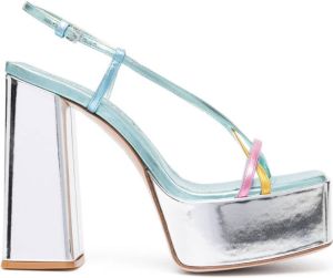 Haus of Honey multi-way straps leather sandals Blauw