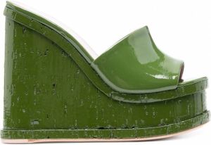 Haus of Honey Sandalen met sleehak Groen