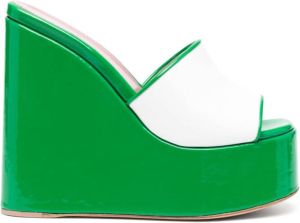 Haus of Honey two-tone leather sandals Groen