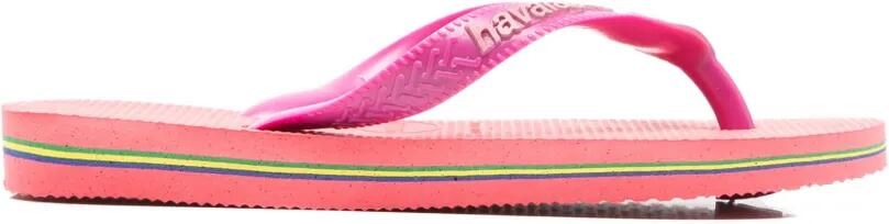 Havaianas Kids Brazil teenslippers met logopatch Roze