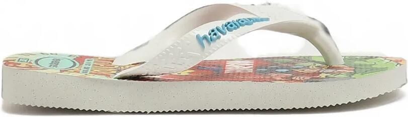 Havaianas Kids x Marvel logoprinten teenslippers Wit