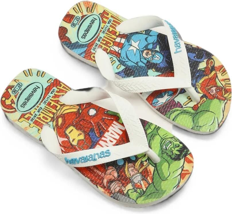 Havaianas Kids x Marvel logoprinten teenslippers Wit - Foto 2