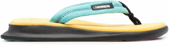 Havaianas Tradi Zori teenslippers met sleehak Blauw