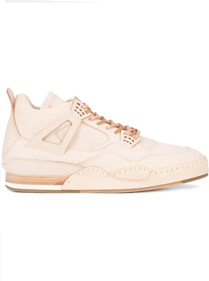 Hender Scheme panelled lace-up sneakers Beige