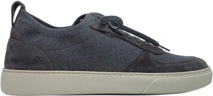 Henderson Baracco Gebreide suède sneakers Grijs