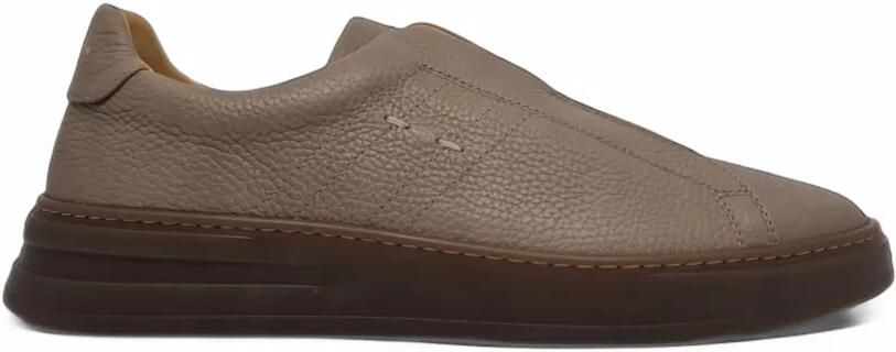 Henderson Baracco grainy leather sneakers Bruin