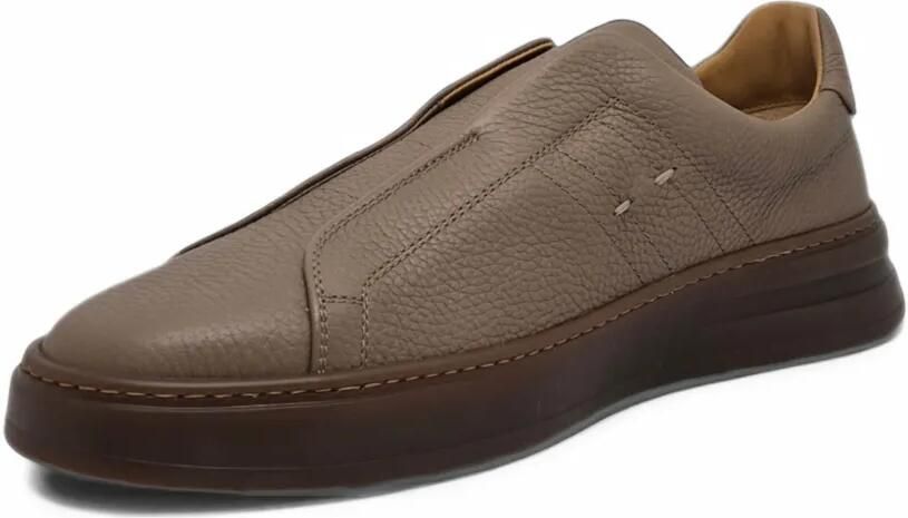 Henderson Baracco grainy leather sneakers Bruin - Foto 2
