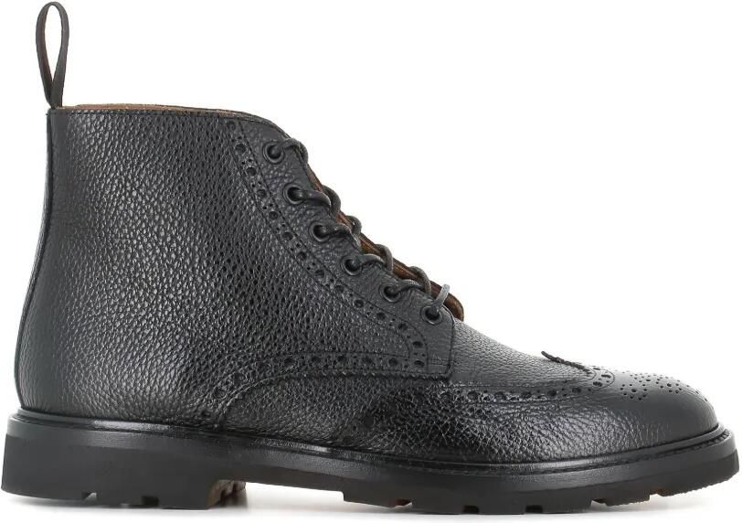 Henderson Baracco Leren laarzen met brogue detail van bewerkt leer Zwart