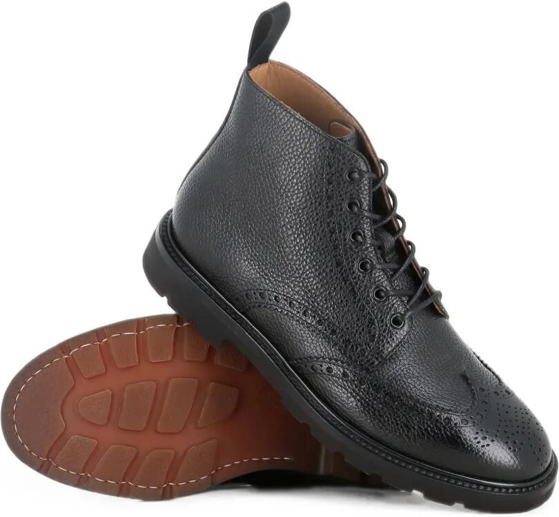 Henderson Baracco Leren laarzen met brogue detail van bewerkt leer Zwart - Foto 2