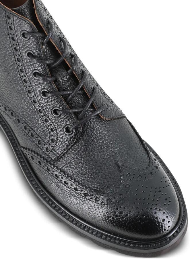 Henderson Baracco Leren laarzen met brogue detail van bewerkt leer Zwart - Foto 3