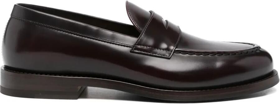 Henderson Baracco Leren penny loafers Rood