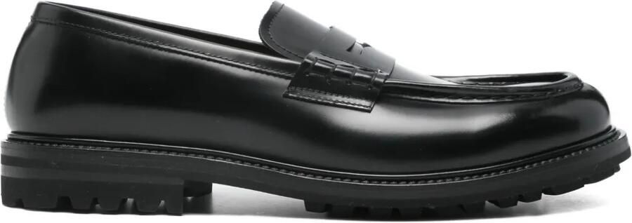 Henderson Baracco Leren penny loafers Zwart