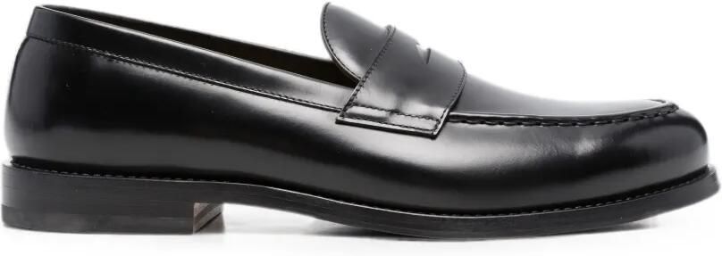 Henderson Baracco Leren penny loafers Zwart