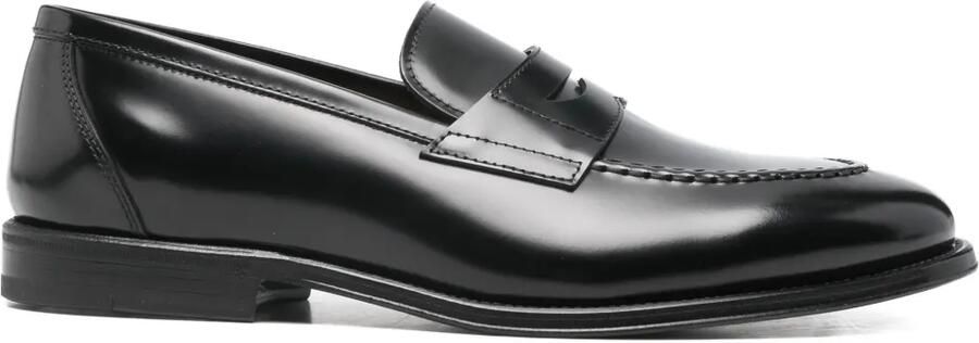 Henderson Baracco Loafers met stikseldetail en penny bandje Zwart