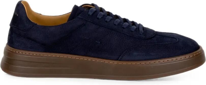 Henderson Baracco logo-print suede sneakers Blauw