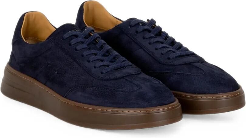 Henderson Baracco logo-print suede sneakers Blauw - Foto 3