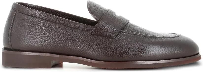 Henderson Baracco Penny loafers van leer met textuur Bruin