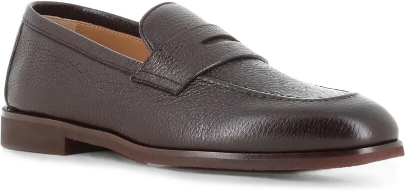 Henderson Baracco Penny loafers van leer met textuur Bruin - Foto 3
