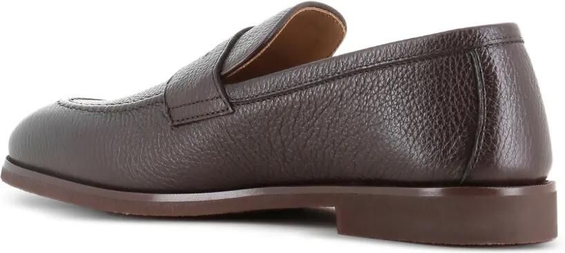 Henderson Baracco Penny loafers van leer met textuur Bruin - Foto 4