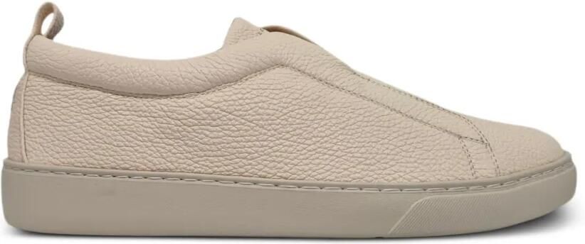 Henderson Baracco Sneakers van bewerkt leer Beige