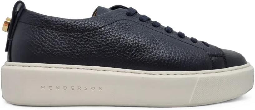 Henderson Baracco Sneakers van bewerkt leer met plateauzool Blauw