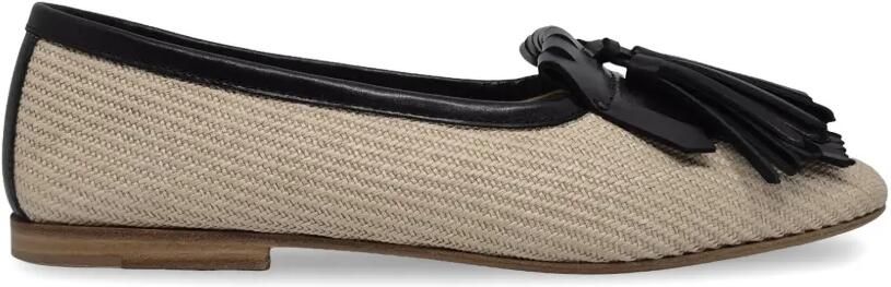 Henderson Baracco Soleil loafers met kwastje en franje Beige