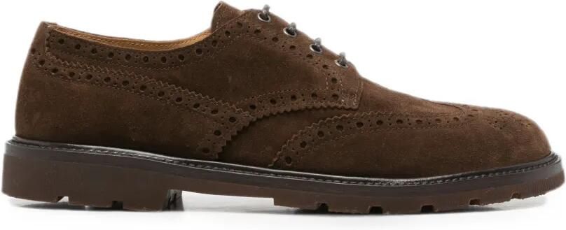 Henderson Baracco Suède brogues met veters Bruin