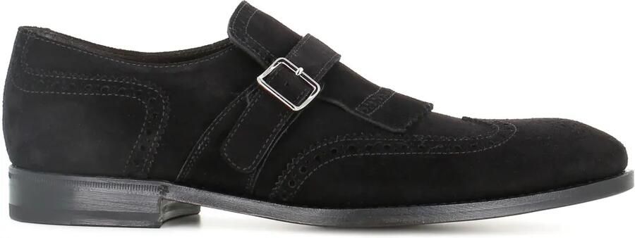 Henderson Baracco Suède gespschoenen Zwart