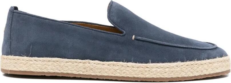 Henderson Baracco Suède loafers met gevlochten tussenzool Blauw