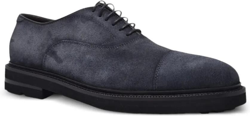 Henderson Baracco Suède Oxford schoenen met kapneus Blauw - Foto 5