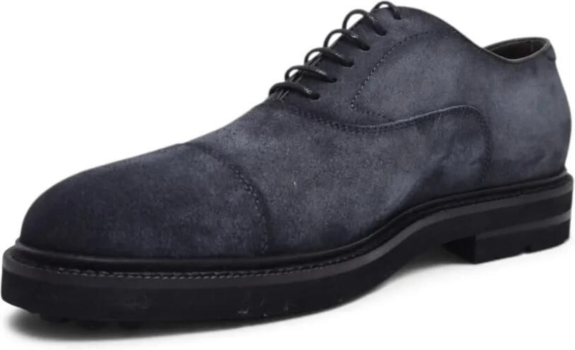 Henderson Baracco Suède Oxford schoenen met kapneus Blauw - Foto 3