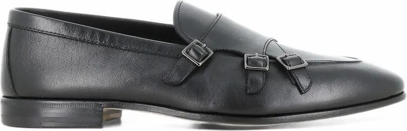 Henderson Baracco Gespschoenen met drie bandjes Zwart