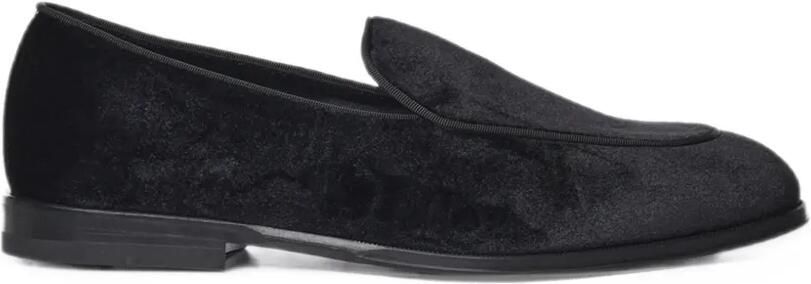 Henderson Baracco velvet grosgrain-trim loafers Zwart