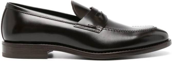 Henderson Baracco Leren penny loafers Bruin