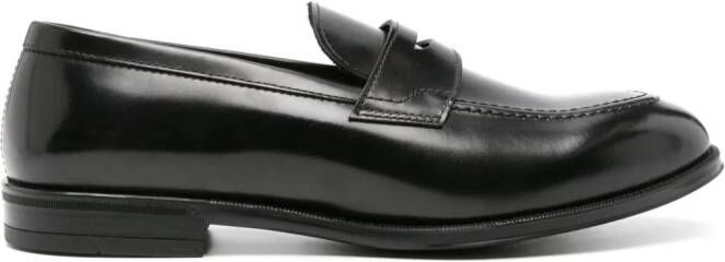 Henderson Baracco Leren penny loafers Zwart