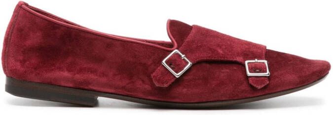 Henderson Baracco Suède loafers met gespbandje Rood